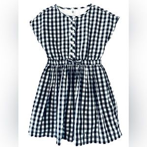 Girls Black-and-white Gingham Dress from Primary, size 6-7
